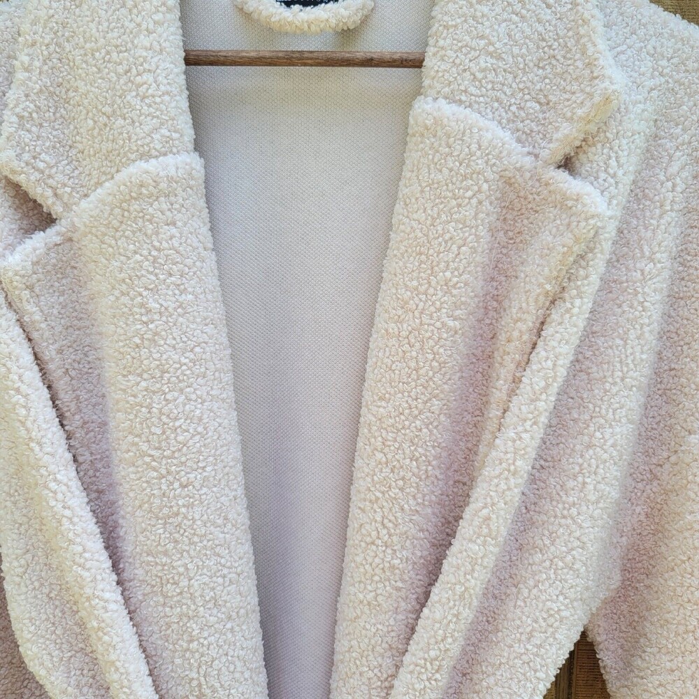 ASOS Design Borg Fleece Neutral Robe Womens Size L - Picture 2 of 12